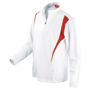Spiro Unisex Adult Trial Zip Neck Training Top / Red/White